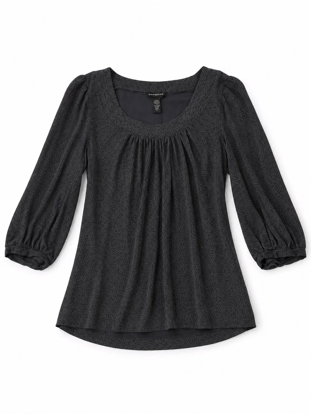 Black Scoop Neck Top - banana republic